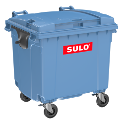 SULO 1100 Litre plastic waste container (flat lid) blue