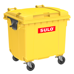SULO 1100 Litre plastic waste container (flat lid) yellow