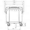 SULO 1100 L KONTÉNER (lapos tető)- SÖTÉTSZÜRKE